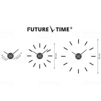 Dizajnové nalepovacie hodiny Future Time FT9400BK Modular black 40cm